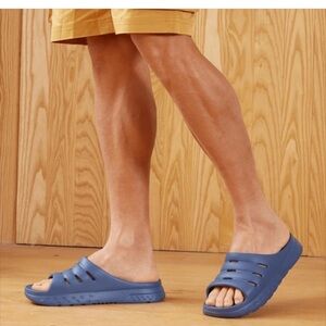 FitVille Recovery Slide Sandals ArchMax Cushioned Orthotic Sandals Lt Blue 15